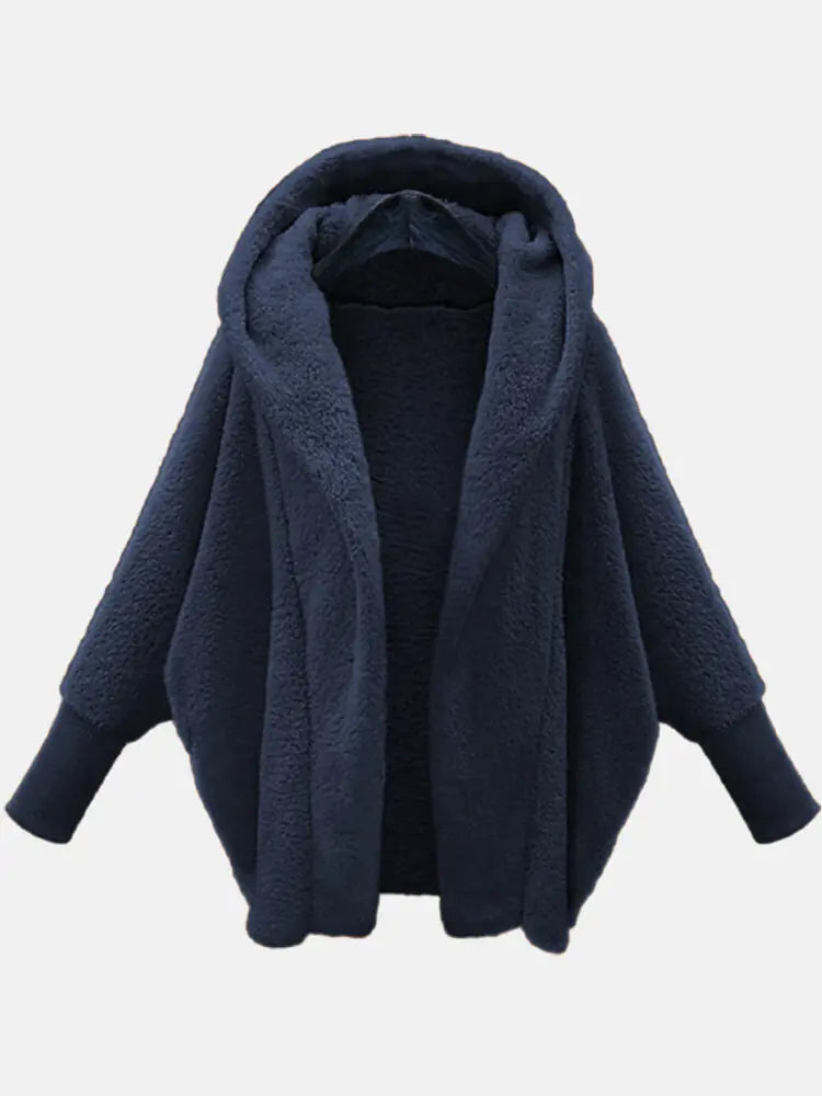 Autumn/Winter Women's Solid Color Hooded Coat