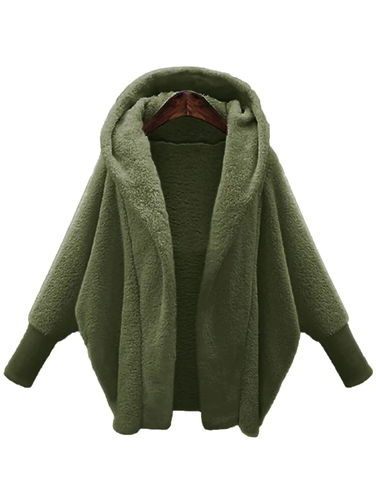 Autumn/Winter Women's Solid Color Hooded Coat