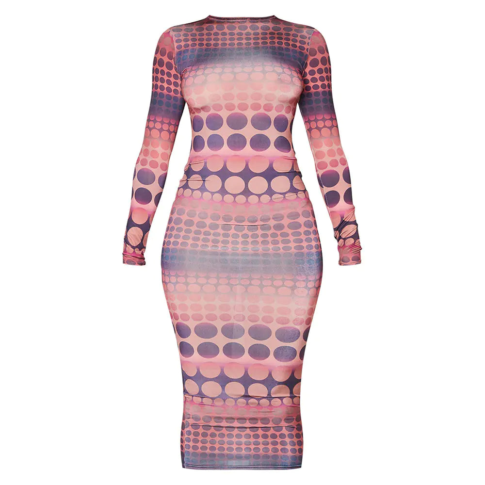 Women's Long Sleeve Printed Summer Dress 2023