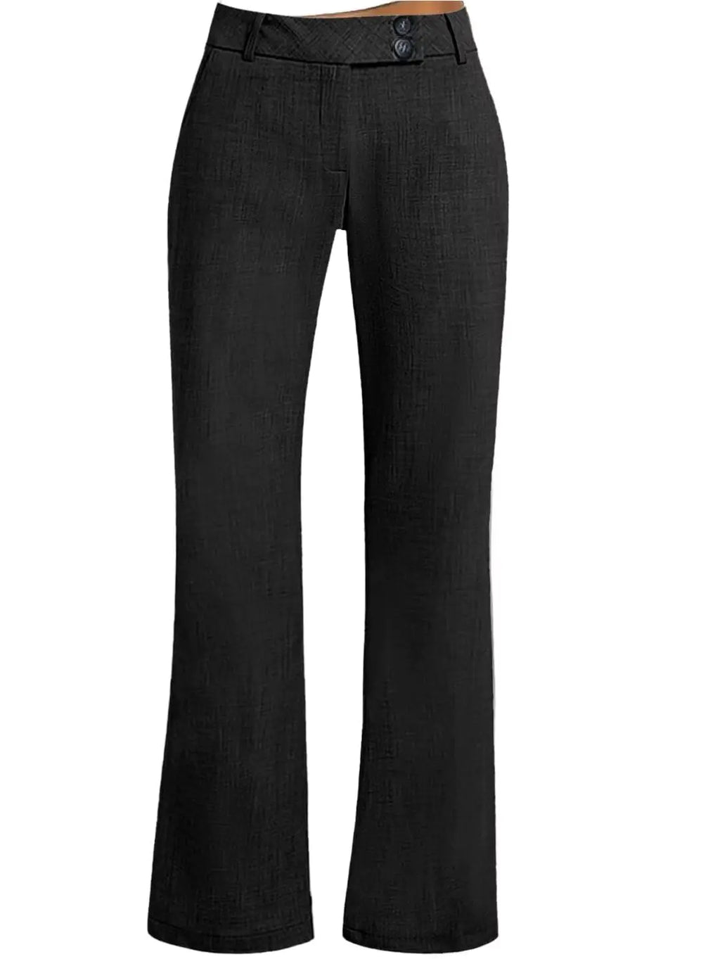 Flamingals Low Rise Pants for Women Wide Leg Trouser Pants Flare Dress Pants Black L