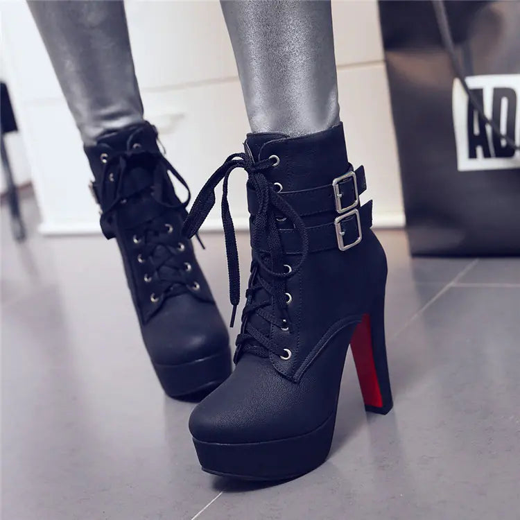Ultra-Heeled Chunky Heel Women's Boots
