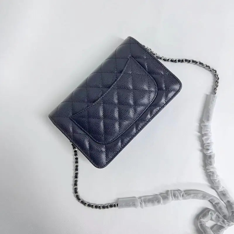 Chanel-Style WOC Women's Chain Shoulder Bag in Caviar Leather