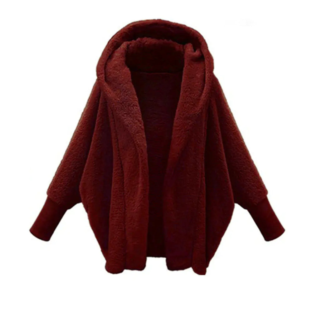 Autumn/Winter Women's Solid Color Hooded Coat