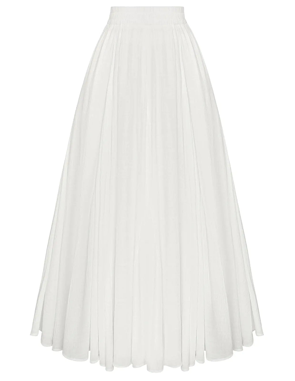 Scarlet Darkness Women Casual Maxi Skirt Flowy Bohemian Renaissance Long Skirts White L