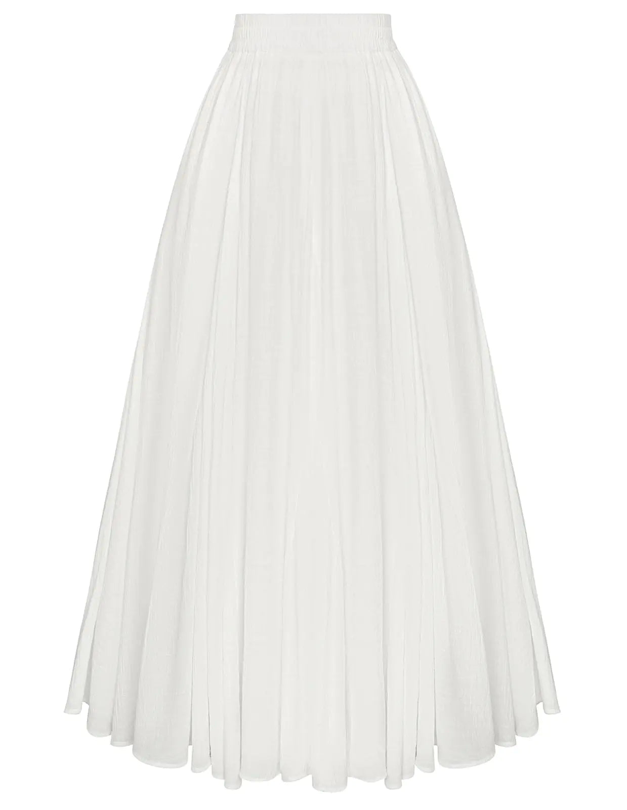 Scarlet Darkness Women Casual Maxi Skirt Flowy Bohemian Renaissance Long Skirts White L