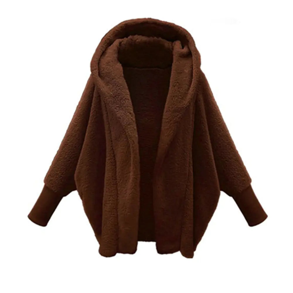 Autumn/Winter Women's Solid Color Hooded Coat