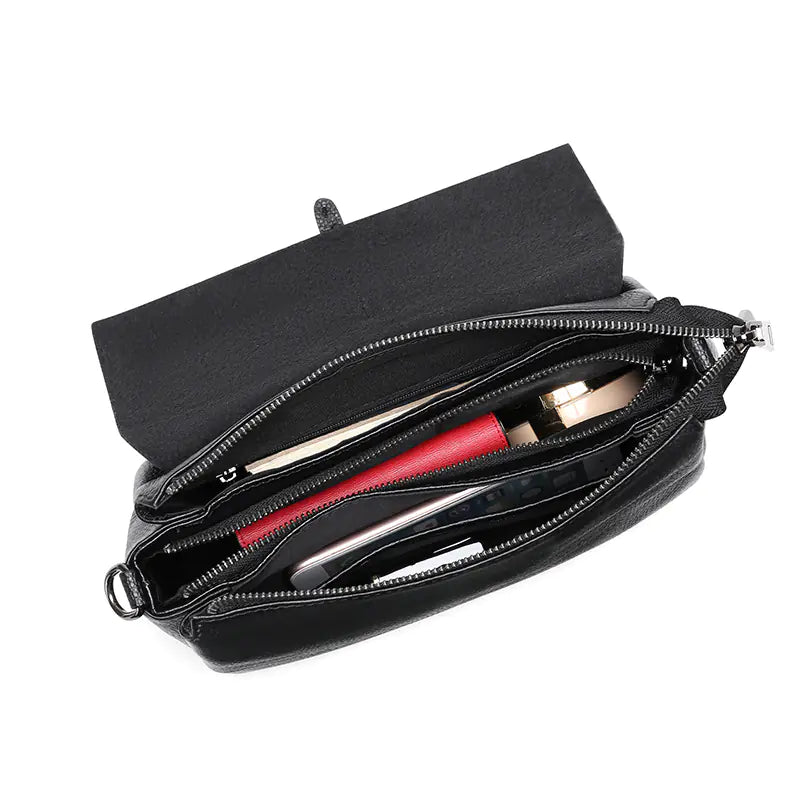 Genuine Leather Women's Shoulder Bag for Moms