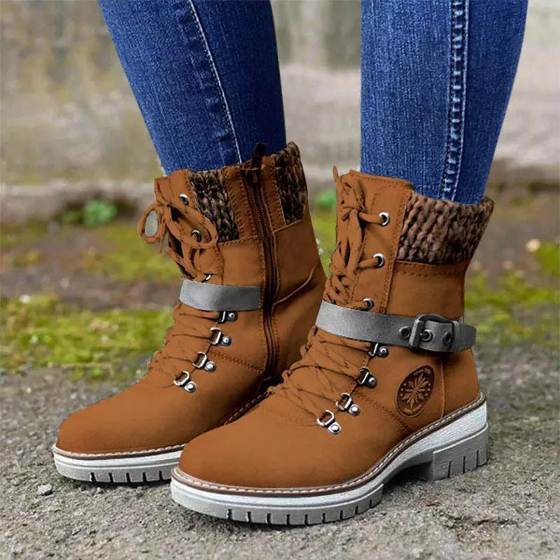 Large Mid-Low Women's Boots for Autumn & Winter